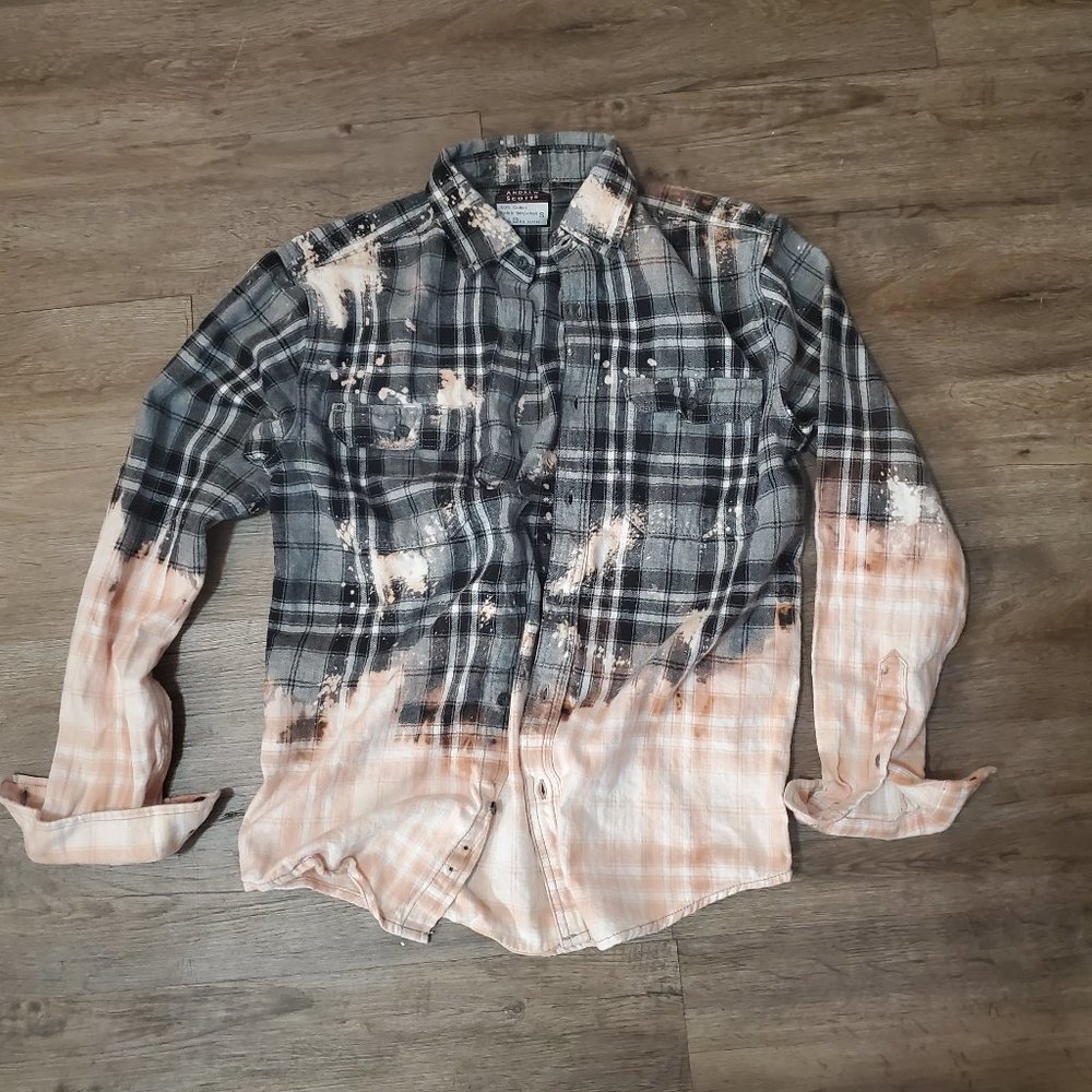 Gray & White Distressed Flannel